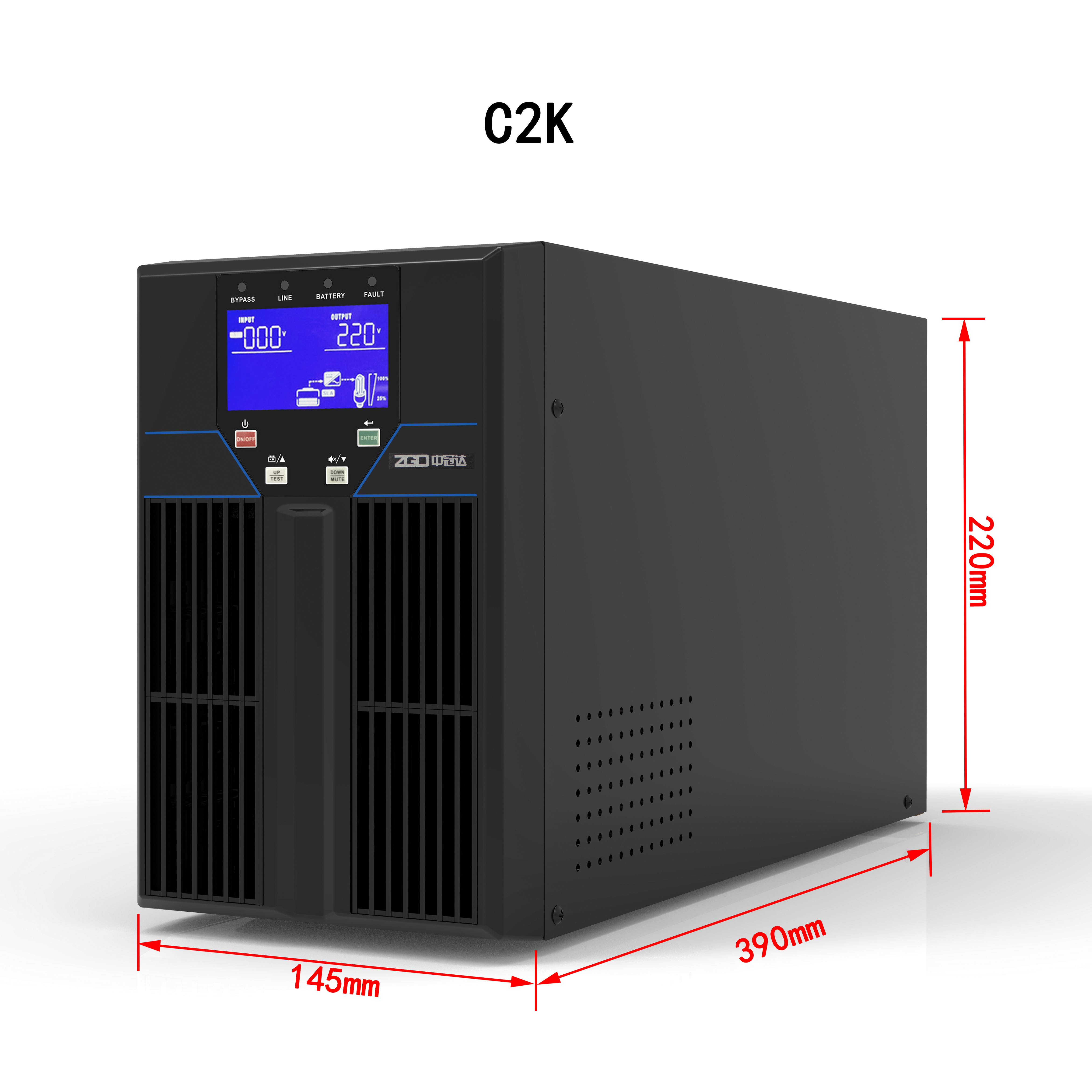 High Frequency Online 2kva Single Phase Ups For Computer Wifi DC Power Machine