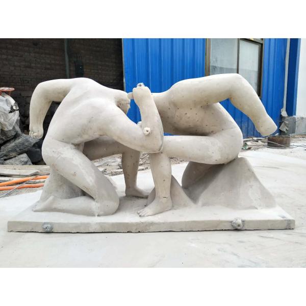 Customized Fighting men marble sculpture , exhibition sculptures ,China stone Sculpture supplier