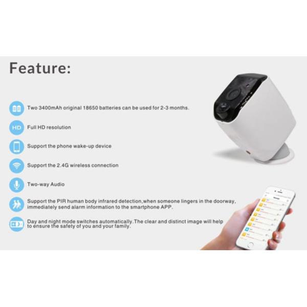 Wireless Wifi Security Camera Battery Powered HD 960P Resolution Support Night Vision