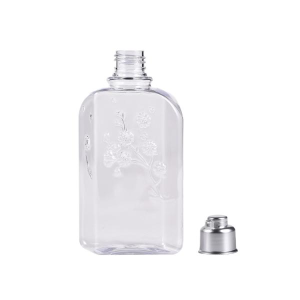 Tassel Unique Design 250ml Flower plastic shampoo bottles With Bell Shape Flip Top Cap