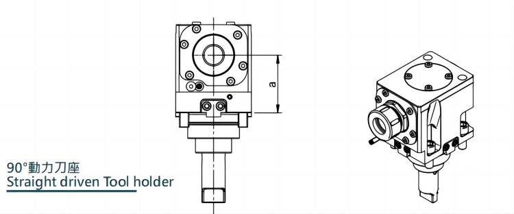 90 Degree Bmt55 Lathe Live Tooling Holders Driven Tool Holder