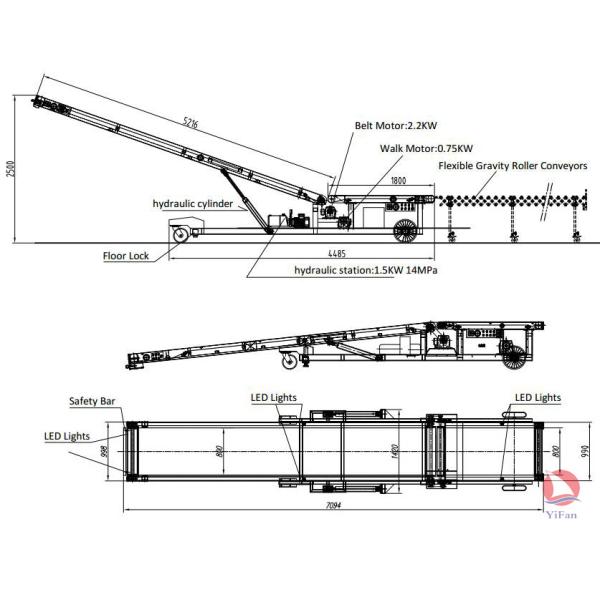 Auto Walking Container Loading Unloading Conveyor