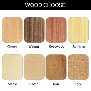 Customizable Leather Wood Keychains Engraving - Walnut Beech Wood