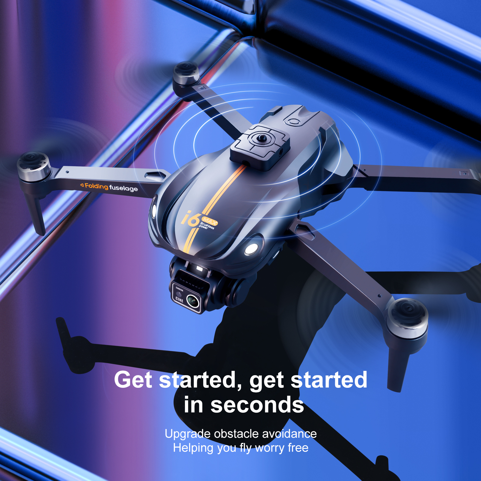 I6 Max Obstacle Avoidance Night 4k Dual Camera Aerial Fpv Drone Brushless Motor Wind Resistant Optical Flow Rc Quadcopter
