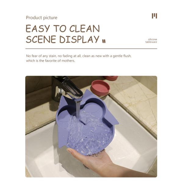 BPA Free Infant Silicone Feeding Plate Waterproof With Suction Bottom