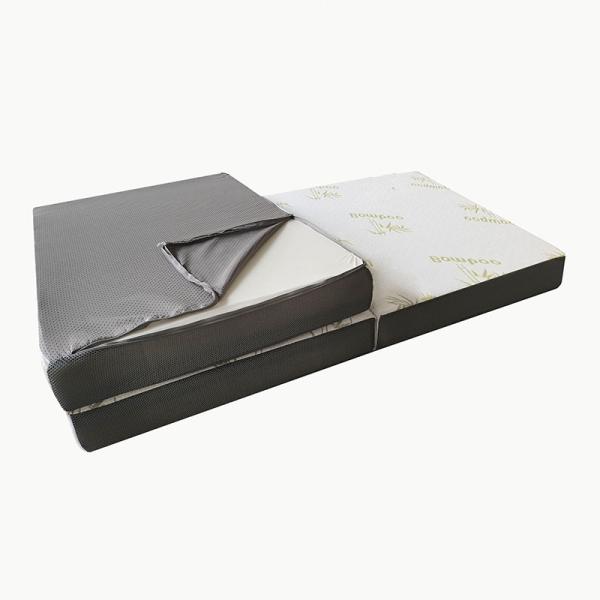 Quality Tri Fold Design Charcoal Foam Mattress With Bamboo Fiber Fabric for sale