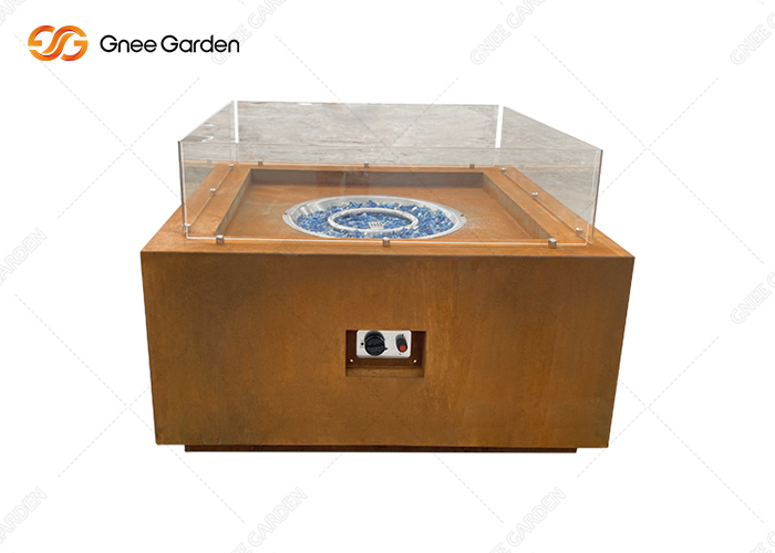Outdoor Gas Heater Square Fire Pit Table Gas Fireplace 