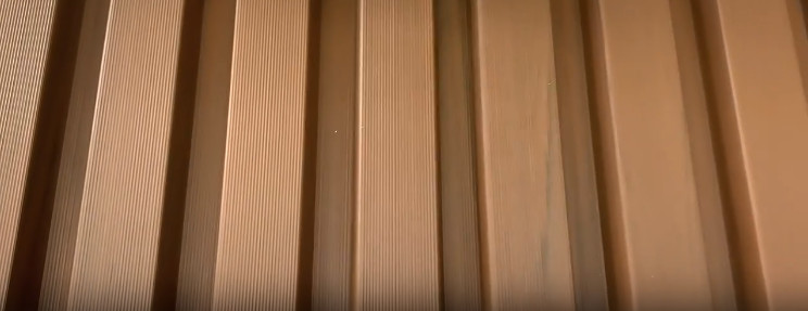 Fireproof 25x227mm WPC Cladding Panel Wood Plastic Composite Grating Plank Indoor Board Office Project