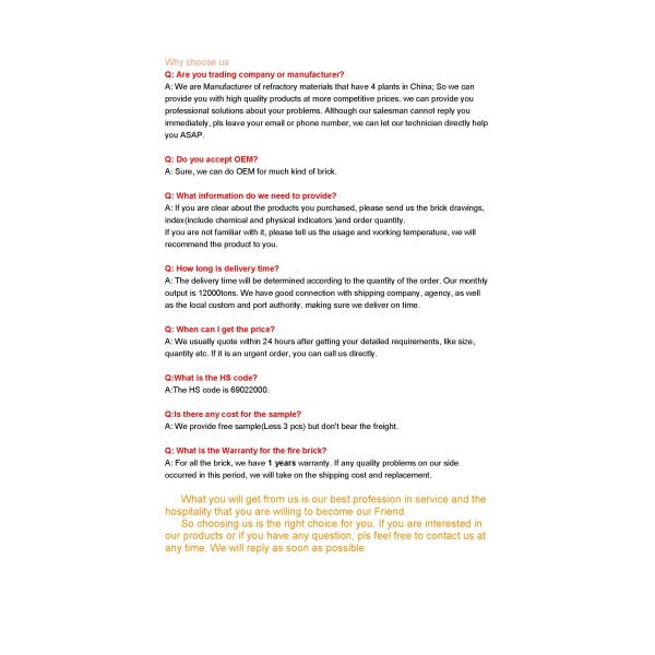 Light Yellow Low Bulk Density 1350C Fire Clay Bricks