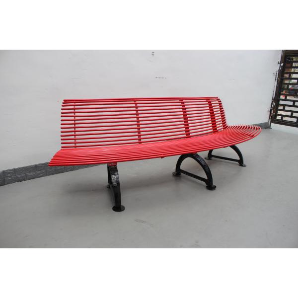 Curved Patio Tree Outdoor Metal Benches With Cast Iron Ends OEM