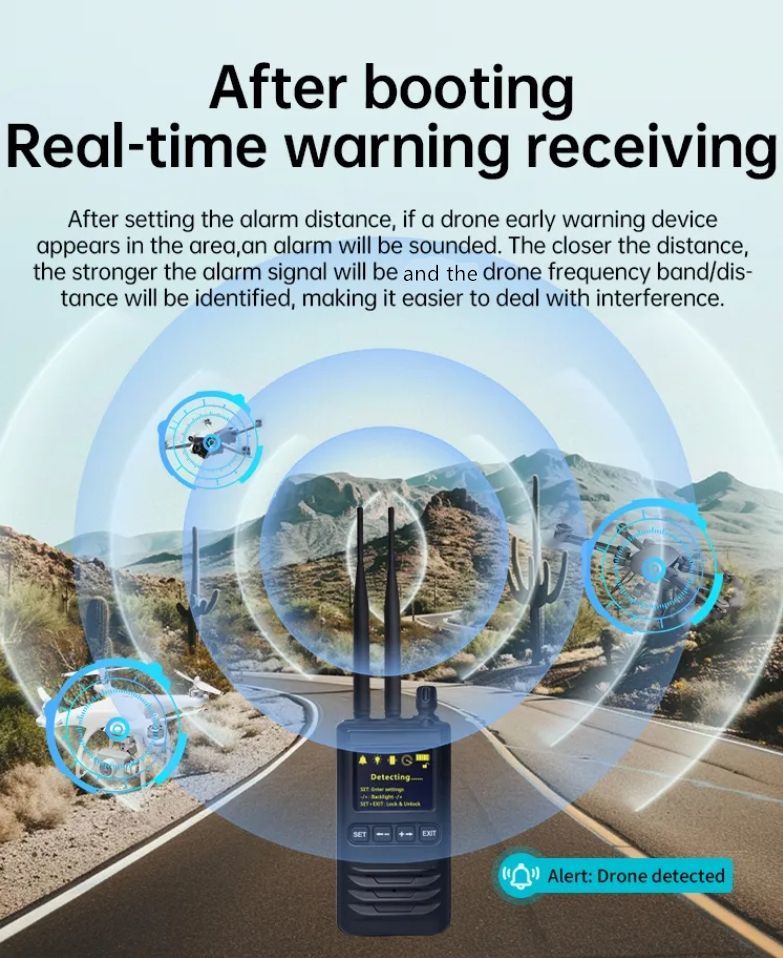 Professional Drone Jamming Uav Signal Precise Positioning Radar Detector with Display Screen