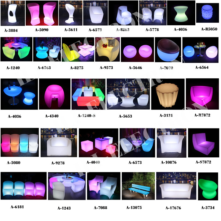 waterproof Color Changing Cube Chair with Rechargeable Lithium Battery