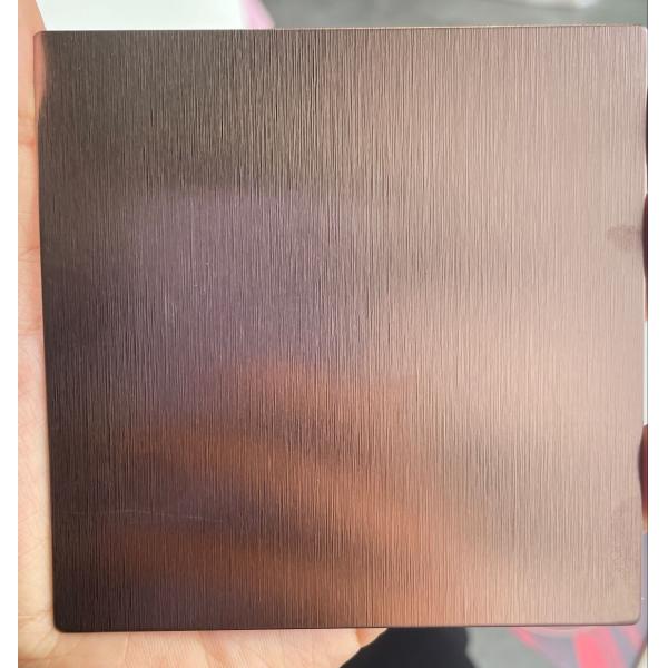 SUS Material 304 316 PVD Rose Gold Color Hairline+No.4 Finish Sheet Coarse Brushed Stainless Steel Texture