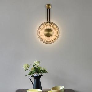 China Modern Minimalist Clock Shape Wall Lamp Glass Bedroom Bedside design wall light (WH-OR-145) wholesale
