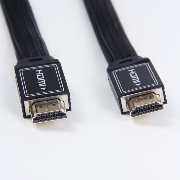 Quality Flat HDMI cable with Various Kinds of Nylon Braid Shielding black color for sale