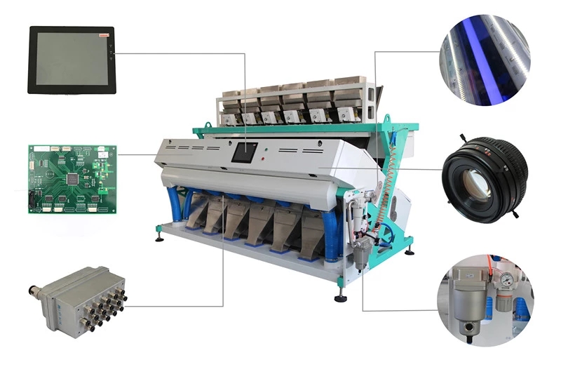 Ccd Cameras Grain Colour Sorter with High Performance LED Optical System