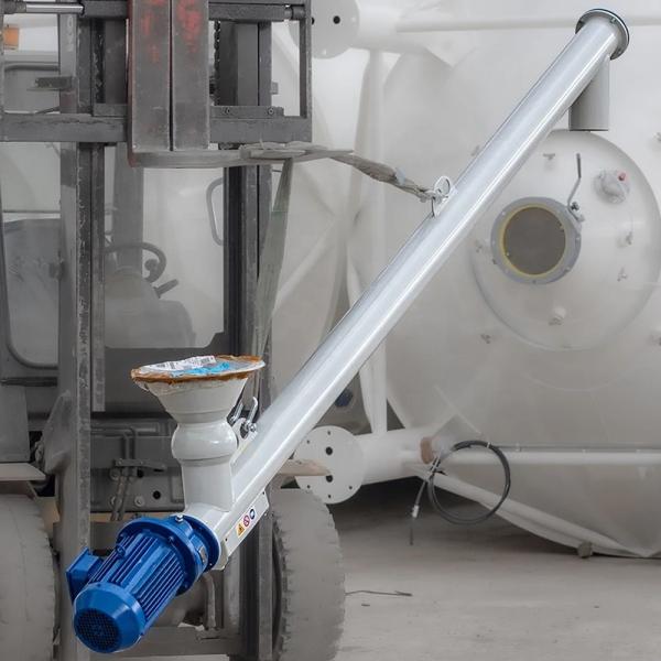 Stainless Steel Inclined Flexible Auger Conveyor For Powder Heavy Duty And Customized