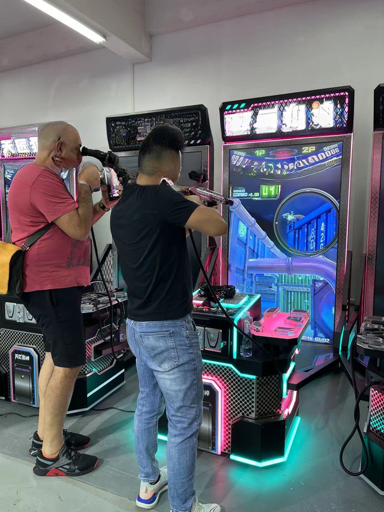 2 Player Interactive Arcade Game Top Gun Shooting Game Arcade Machine
