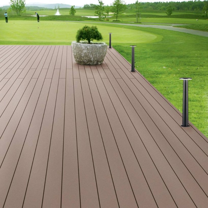 Wood Plastic Composite WPC Wood Grain Decking for Outdoor Flooring