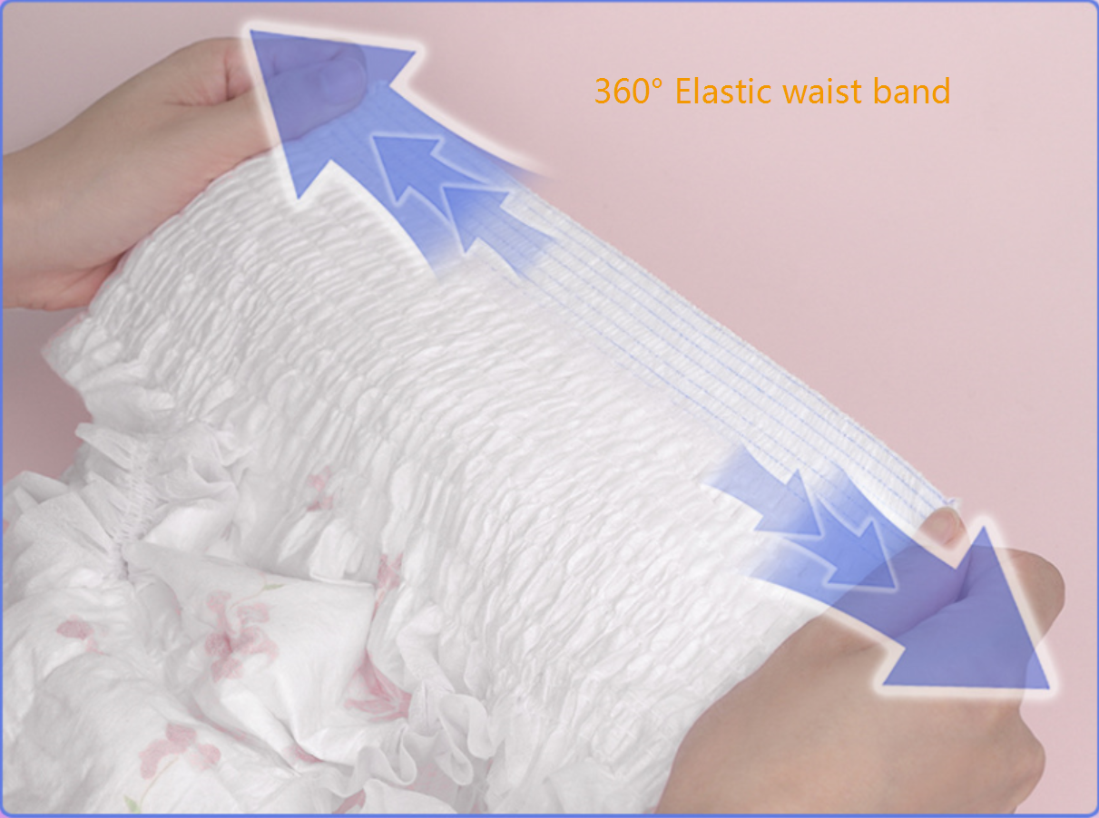Women's Pull Up Panty Diapers with Disposable Menstrual Pad Breathable and Quick Dry