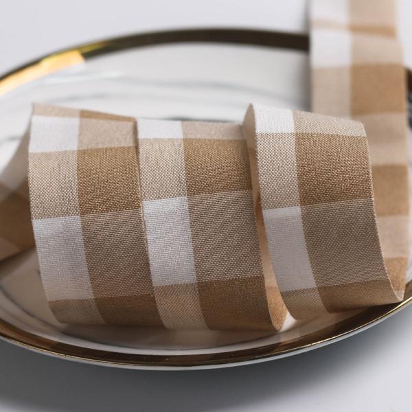 Black And White Checkered Wired Ribbon 7mm-40mm Polyester Ribbon Roll