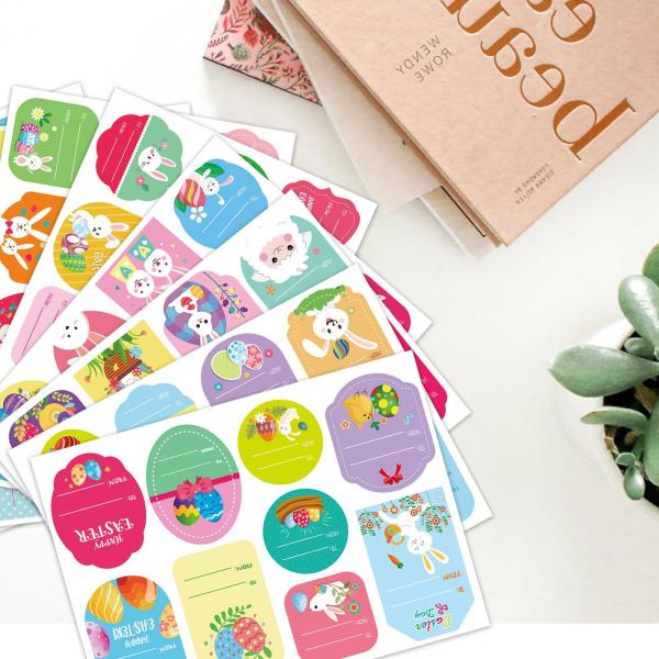 Silk Screen Printing Easter Egg Stickers Easter Bunny Children DIY 128gram