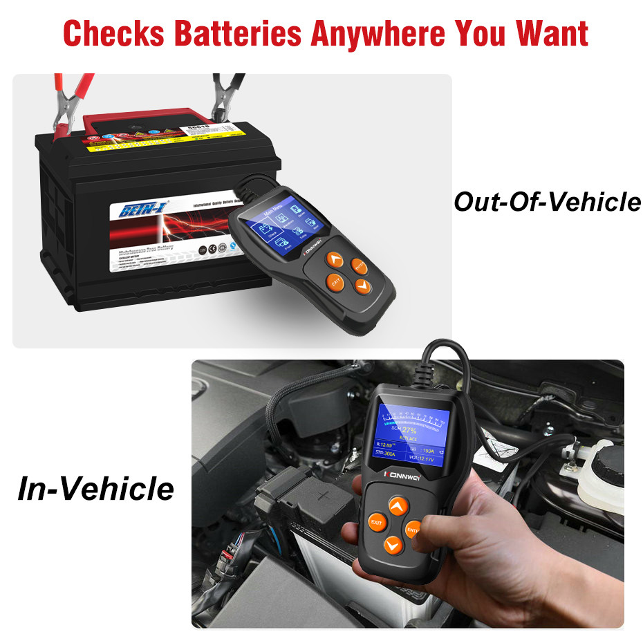 Portable Car Battery Tester With Printer Checking Internal Resistance Value Unique Pattern Design