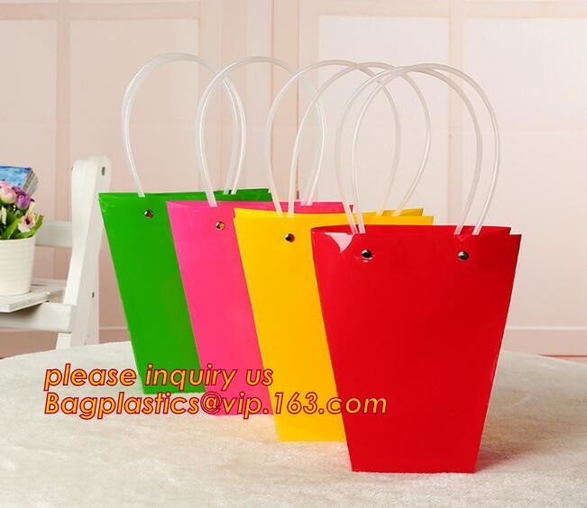 Promotional customized high quality soft loop plastic cloth bag,manufacturer custom soft loop handle polyethylene PE pla