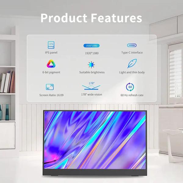 16 inch inch Built-in Battery For Active Stylus Pen Type c HDR Monitor 2.5K Portable Monitor For Laptop For Ps5
