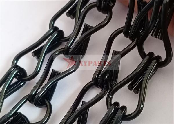 Quality 2.0x12x24mm Aluminum Alloy Chain Link Fly Curtain Black Color For Windows Or Doors for sale