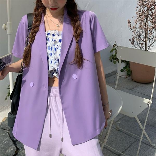 Quality Casual Mid Length Loose Chiffon Ladies Suit Blazers for sale