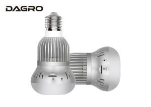 IR Night Vision Wifi Light Bulb Camera With 1.3 / 3 Megapixel Fisheye Lens