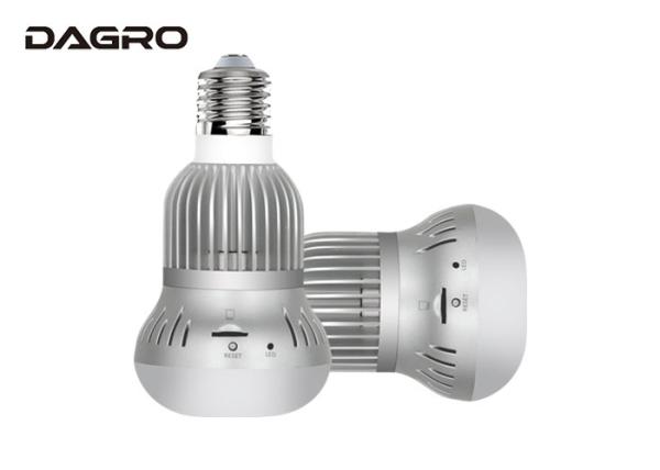 Quality IR Night Vision Wifi Light Bulb Camera With 1.3 / 3 Megapixel Fisheye Lens for sale