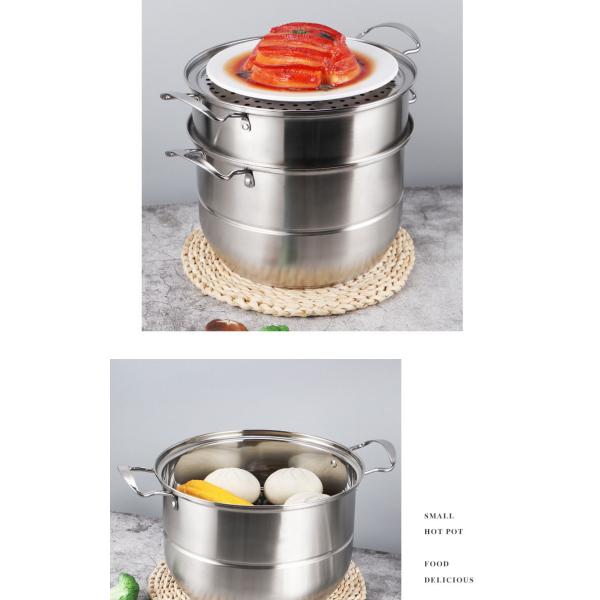 Multi-Layer 28cm Kitchen Pots Cookware Stainless Steel Cooking Pot 3 Layer Food Steamer Pot