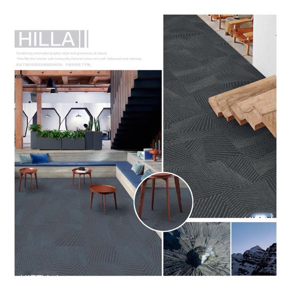 Quality Line Element Design Printed Commercial Carpet Tiles Nylon 6 With PVC Backing for sale