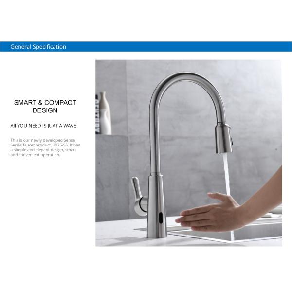 Extendable No Touch Kitchen Sink Faucets