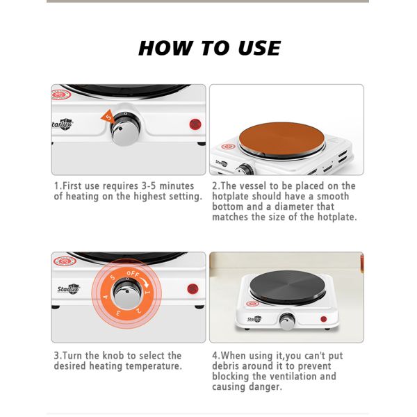 High Quality 1000W Single Burner Electric Cooking Stove Coil Hotplate Hot Selling Household Counter Top Installation