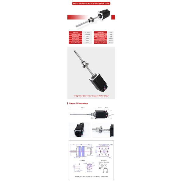 High Torque Nema 23 Linear Actuator with Integrated Driver and 2 Phase Hybrid Design
