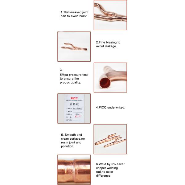 High Pressure Test Refrigeration Tubing Fittings Daikin Refnet Joint C12200 Material