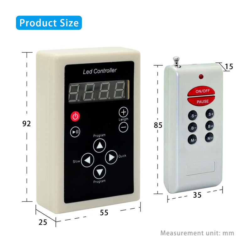 24W Customized LED Pixel Controller With RF Remote Control 133 Mode