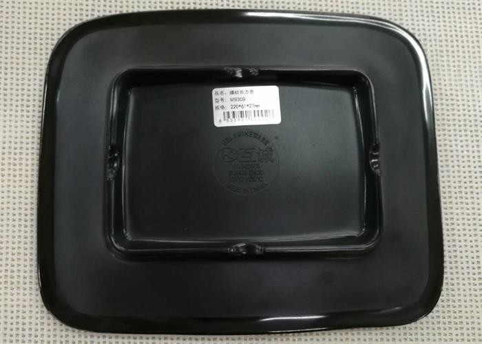 Japanese-style Rectangular Sushi Plate Black Melamine Dinnerware Weight 264g