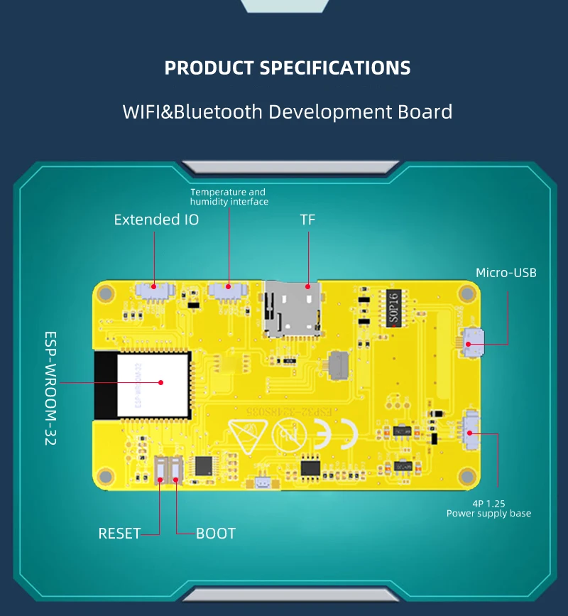 5V ESP32 3.5'' TFT Display Module Lightweight With >60° Viewing Effective 73.44*48.96mm Display Area