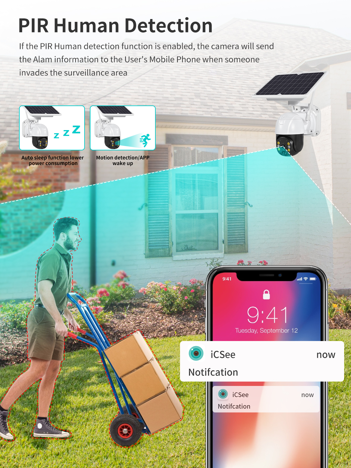 4G Solar Powered Camera Sim Card Slot CCTV Security IP Camera Outdoor Support 128 Memory Card Camera Solar