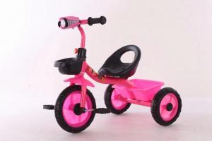 Cute Pink Color Children Tricycle With Light on Handlebar