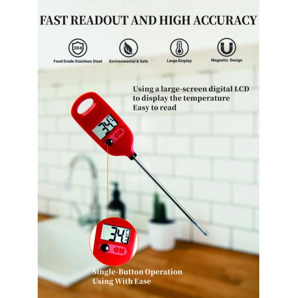 Factory Direct Digital Instant Read Meat Thermometer Food Temperature Detection Plastic Oven Thermometer Household Barbecue Use