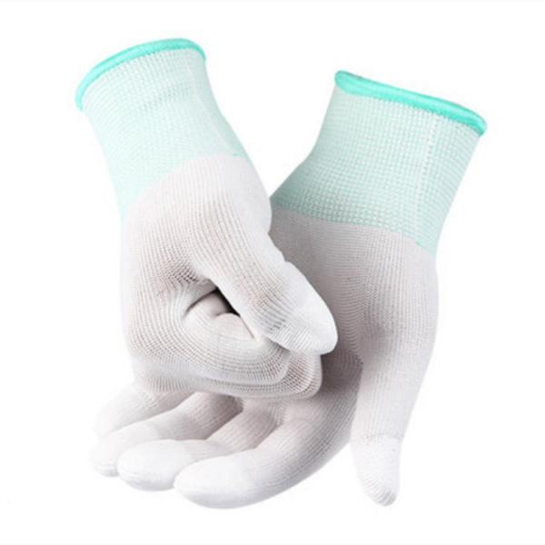 Safety Inspection Cotton ESD White Grey Hand Antistatic Gloves For Electronics
