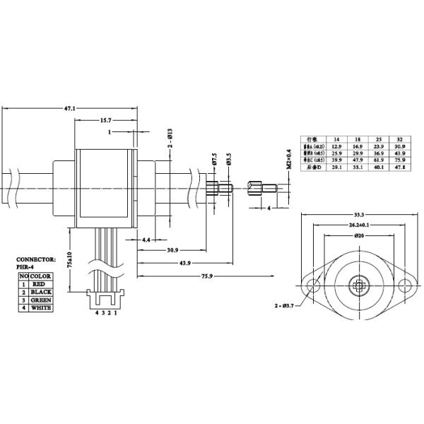 Captive Linear Stepper Motor