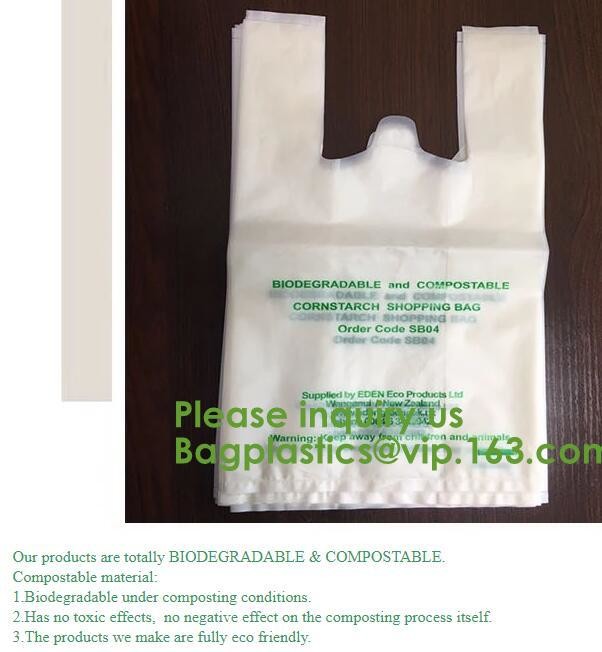 Eco Friendly Compostable Dog Poop Bags Shopping Bags Supermarket Shopping Bags T-Shirt Bags Compostable Bags Trash Bags