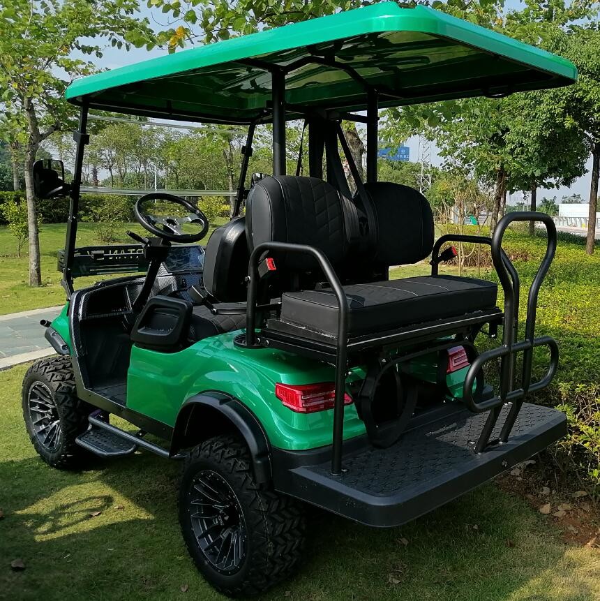 ODM Mini Electric Golf Carts 4 Wheel Disc Brake 10 Inch IP66 Display 4 Seater