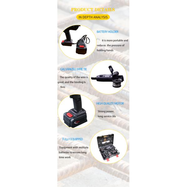 Binding Range Automatic Rebar Tying Machine 4400ah 34mm Rebar Tying Tool Rolling Mill